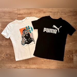 Boys Adidas & Puma Crewneck Graphic TShirts Lot of 2 Size 10/12